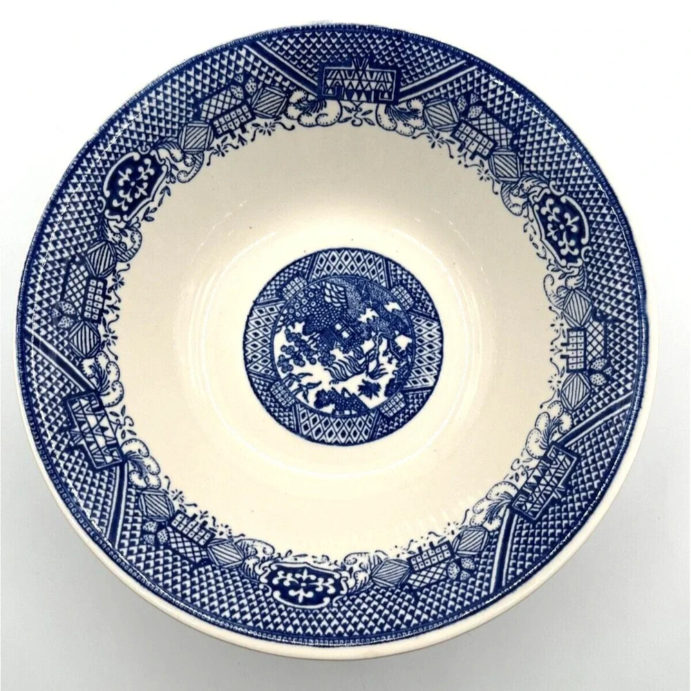 Vintage‎ Blue Willow Churchill Large Cereal Fruit Bowl Replacement 8
